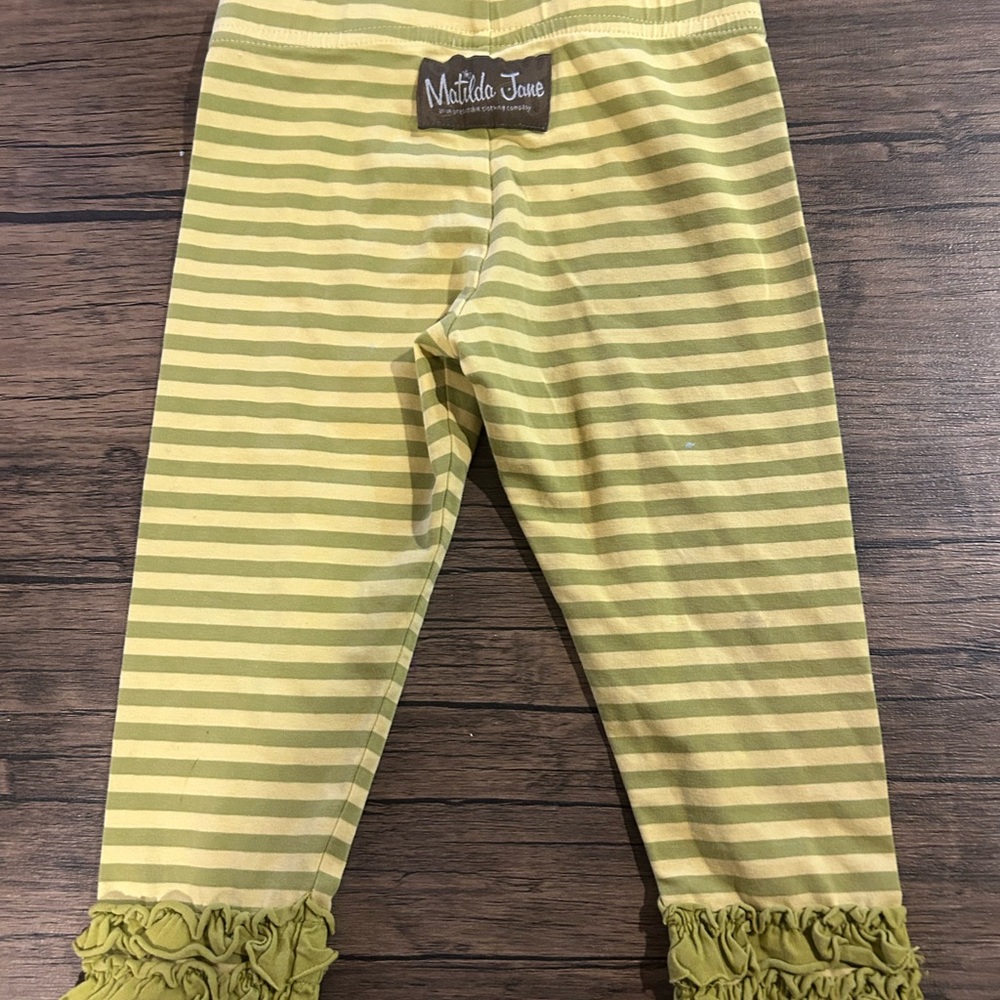 Matilda Jane Green Striped Leggings - Picture 2 of 4